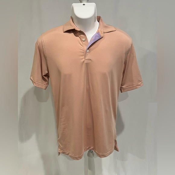 Peter Millar Other - Peter Millar Men's Peach Polo with Contrast Inner Placket